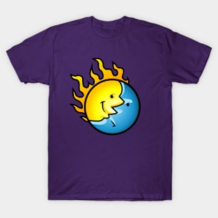 Gamer Sims Astrology Yellow Sun Moon Illustration T-Shirt